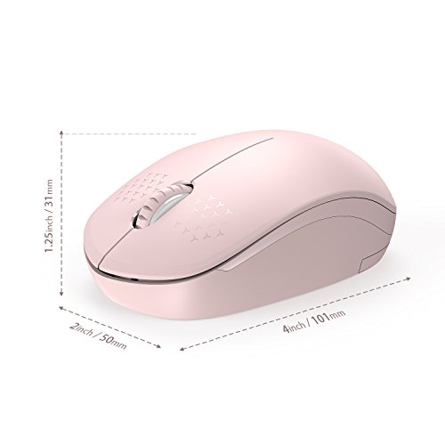 Seenda Wireless Mouse, 2.4G Noiseless Mouse With Usb Receiver Portable Computer Mice For Pc, Tablet, Laptop, Notebook With Windows System - Pink #TOP5