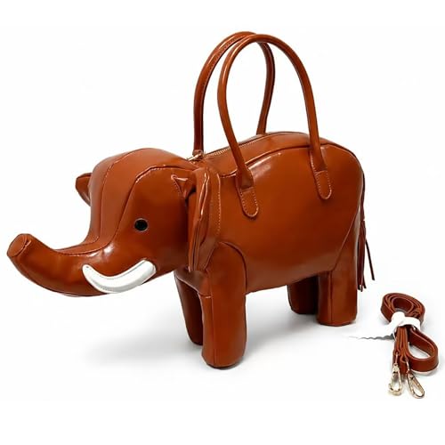 Image of Women PU Leather Unique Novelty 3D Elephant Shaped Handbag Purse Crossbody Shoulder Bag
