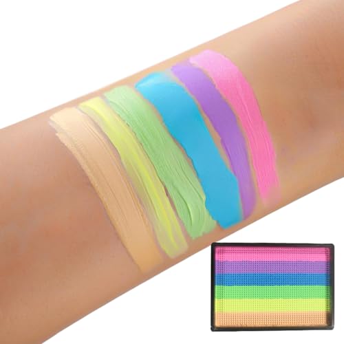 Face Paint Palette - 4x 6cm Professional Face Paint Kit | 6 Colors Makeup Watercolor Set | Body Colour Palette For Carnival Wedding Christmas Concert Cosplay Festival Birthday Adults Makeup