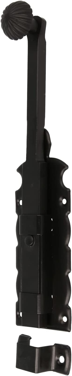 Amig - Perno di sovrapposizione | Chiusura per porte | Chiusura resistente per cancelli | Acciaio e Zama | Colore: nero | 250 x 60 mm | Viti incluse