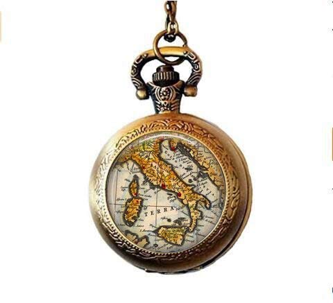 Montre à gousset vintage carte de l'Italie