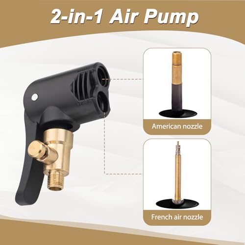 EuAcesry Adapter Französisches Ventil, 2 Pcs Autoventil Hebelstecker Adapter Messing, Reifenventil Kompressor Adapters Fahrrad, Click Valve Ventilwerkzeuge Ventil für Auto, Moto, Auto Reifen Air Chuck