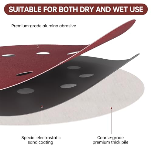 Image of 5 Inch Sanding Discs 40 Grit, 35Pcs, 8 Hole Hook & Loop | Aluminum Oxide, Wet Dry Sandpaper, Random Orbital Sander Compatible, Woodworking Drywall Automotive Finishing