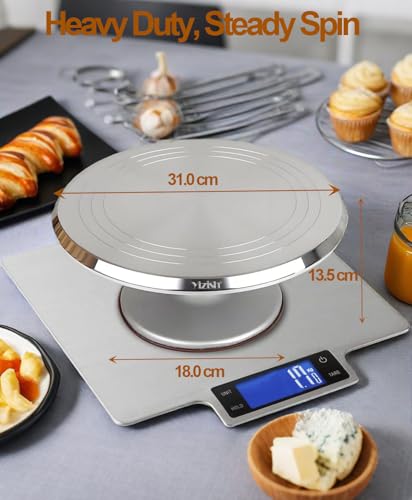 Cake Turntable Aluminum Alloy Revolving, Yizish 12 inch Rotating Cake Stand Decorating Kits for Baking, Pastries and Cupcakes - Image 3
