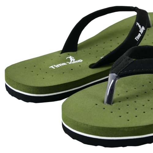Image of Perforated Flip Flops, Burgundy with Black Straps, Casual Beach Sandals