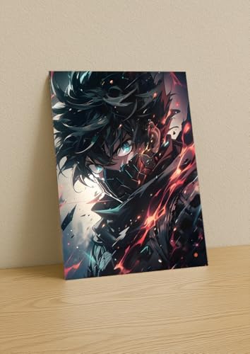 Image of NIJUKA Anime Printed A4 Size Metal sheet Poster For Home And Room Decoration | For Anime Art Fans Boys And Girls (Hero Name Deku)