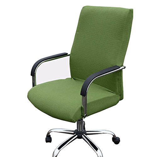 Jubang Funda para Silla de Oficina Elástica Funda de Silla Giratoria o Silla de Computadora Decoraiva Cubierta Protector de Silla Verde Claro S