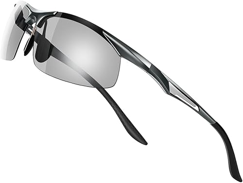 Glazata 偏光スポーツサングラス 変色調光偏光グラス