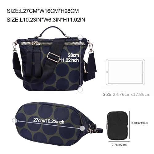 Nylon Crossbody Handbag for Women Anti-theft Purse Shopping Tote Bag Lightweight Shoulder Bag3