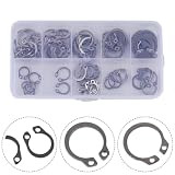 Vibsky Externe Sicherungsringhalter für Ring-Set, 100 Stück, 304 Edelstahl, 8–18 mm, Sortiment, Silber-Finish