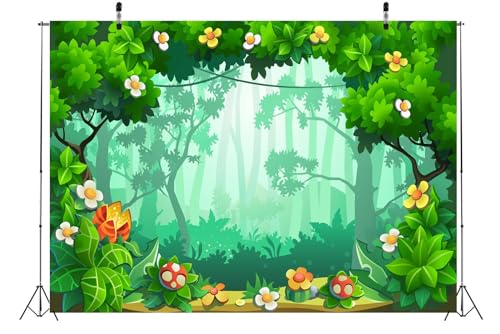 Fondo fotografico BELECO 7x5ft Jungla Bosque miniatura 5