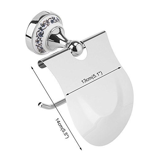 Stainless Steel Wall Mounted Toilet Paper Holder with Lid Space Saving Chrome TP Roll Organizer for Small Bathrooms & Powder Rooms - Image 3
