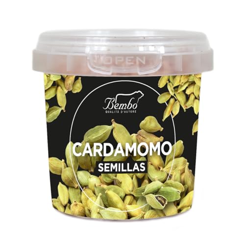 Cardamomo Bembo 40 g | Especia Natural y Aromática | Para Risottos, Salsas, Sopas, Estofados de Carne, Cócteles, Tés y Cafés | Envase anti-luz y anti-oxidación