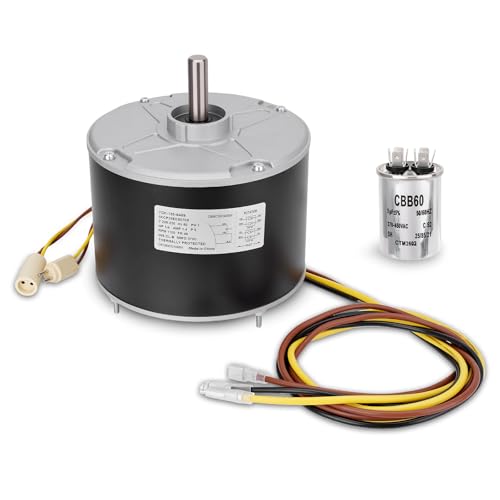 5KCP39EGS070S Condenser Fan Motor with Capacitor 208-230V 1/4Hp 1100RPM 48Frame Compatible with Carrier 5KCP39EGY823S Genteq GE3905 Bryant Payne HC39GE236 HC39GE237 HC39GE234A Dayton 6DLL0