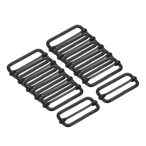 Boucle coulissante Tri-Glide uxcell en plastique noir pour sangle de sac à dos