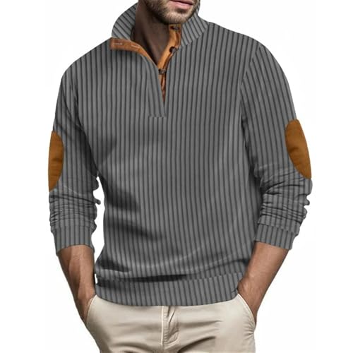 PANVER Men's Sweatshirt Youth Personality Trend Sportshirt Lightweight Comfortable Casual Long Sleeves Pullover Fashion Handsome Classic Tops E-Dark Grey XXL