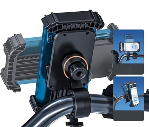 Delon FOX Bike Phone Holder, Motorcycle Mount - Motorcycle Phone Holder, Handlebar Cell Phone Clamp, Scooter Phone Clip for 4.7 to 6.8