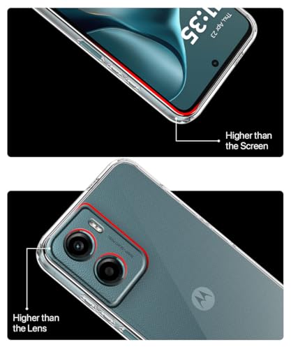 Image of WOW IMAGINE Transparent Back Cover Case for Motorola Moto G05 | Raised Bumps for Full Device & Camera Protection Shockproof TPU Silicone Back Case Mobile Cover - Transparent