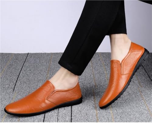 Prom Slip On Breathable Lightweight Anti-Slip Flexible Genuine Leather Round Toe Loafers for Men2