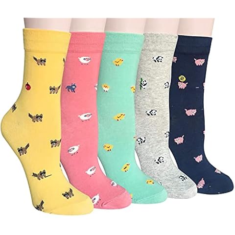 Sunny Socks 5 Pairs Womens Animal Socks - Cute Novelty Socks for Ladies | Funny Cotton Ladies Socks Perfect to Gift | Comfortable, Warm, Cosy Socks | Unique Design Womens Socks | Women Thermal Socks Cover