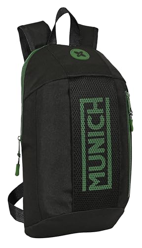 Safta MUNICH CAVIAR - Mini Mochila para Uso Diario, Ideal para Niños de Diferentes Edades, Cómoda y Versátil, Calidad y Resistencia, 22x10x39 cm, Color Negro