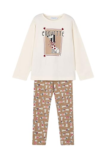 Mayoral Conjunto Niña – Camiseta y Leggins Niña – Ropa para niñas de 2 años a 8 años (FR/ES, Edad, 4 años, Regular, Camel-rojo)