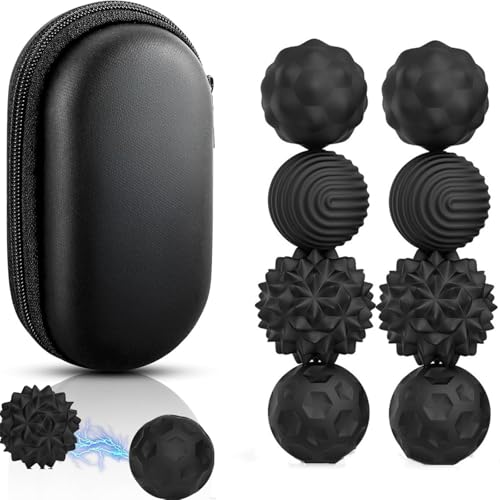 JoyJoyful 8 PCS Balle Anti-Stress Enfant Adulte, Fidget Toys Anti Stress Pierre Sensorielle Texturée, Outil de Relaxation pour Gestion du Stress, TDAH,...