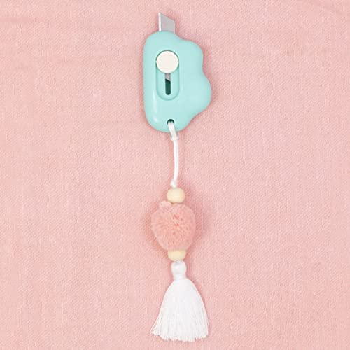 Craftelier - Mini-Cutter mit Wolkenform und dekorativer Quaste für einfache und präzise Schnitte auf vielen Materialien | Ungefähre Größe des Cutters: 5,6 x 3,8 cm - Farbe Türkis