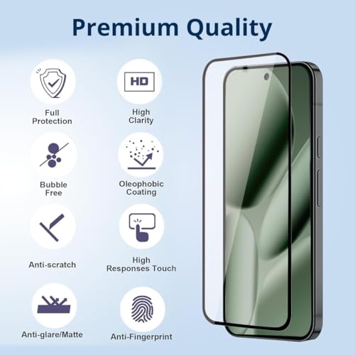 Image of Tempered Glass for Google Pixel 10 Pro XL and Google Pixel 9 Pro XL (6.8 Inch) Military Grade Gorilla Screen Guard Protector | With Installation Kit | Edge to Edge Coverage | Black [Pack of 1]
