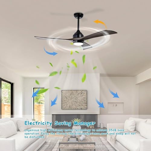AZEUS 52-inch Ceiling Fan with Light, Quiet, Suitable for Living Room by AZEUS - Used condition - Image 4