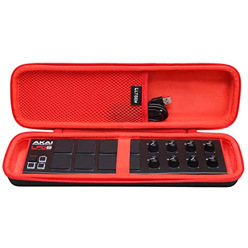 LTGEM �P�[�X Akai Professional LPD8 USB MIDI�R���g���[���[�Ή� �n�[�h�g���x���L�����[�X�g���[�W�o�b�O - �u���b�N+���b�h(�P�[�X�̂�)