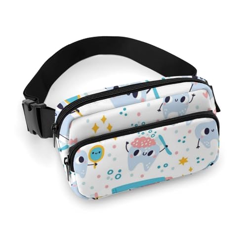 Riñonera con Estampado Completo, práctica y eficiente, con diseño de Dientes Lindos y Divertidos.