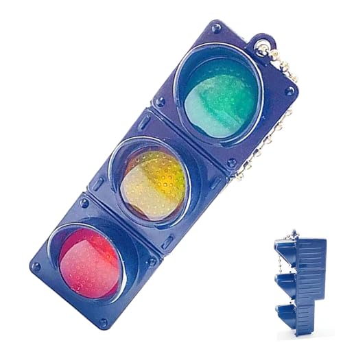 ETUCYNG Llavero de semáforo, llavero de semáforo, llavero creativo de luz LED, accesorios interiores del coche, colgante de la llave de la lámpara de señalización, Fuego de Tráfico, Se référer au