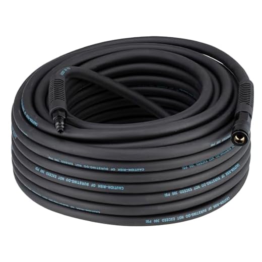 SANFU Hybrid Air Hose 3/8”ID x 100FT, 300PSI Durable, Lightweight, With 1/4” Universal Aluminum 3IN1 Coupler and Plug, Bend Restrictors, Black(100’)