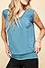 LL WT1054 Womens Solid Short Sleeve Sweetheart Top M Denim