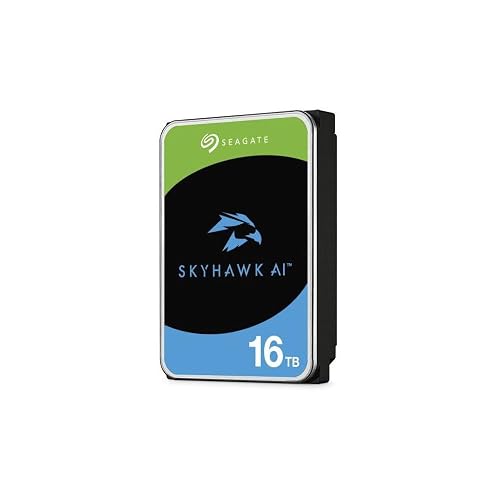 Seagate Skyhawk AI 16TB, Video Internal Hard Drive, 3.5 Inch, SATA, 6Gb/s, 256MB Cache, for DVR/NVR Security Camera System, Data Rescue Service (ST16000VE004)