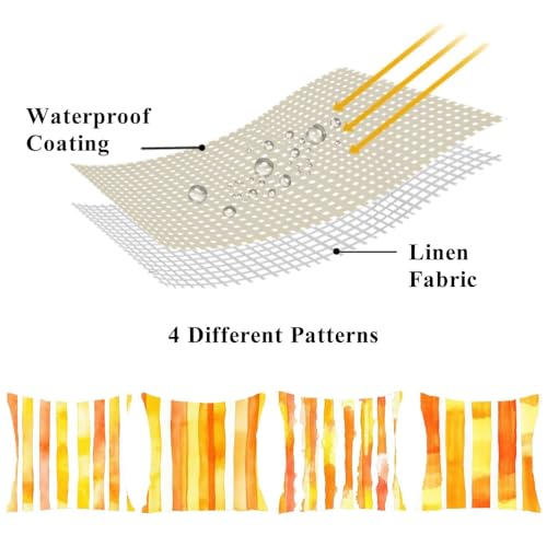 Kissenbezug 45 x 45 cm 4er Set Kissenbezug Orange Streifen Dekokissenbezug Sofakissenbezug Samt Dekorative Weich Zierkissenbezug Moderne Dekokissen Kissenhülle für Schlafzimmer, Sofa, Stuhl, Bett, g80 – Bild 6
