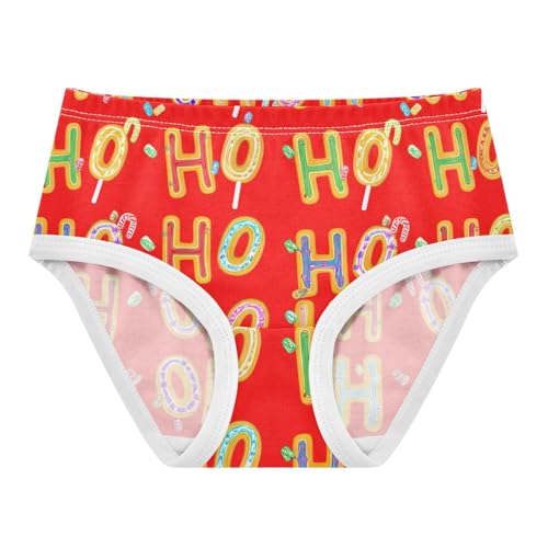 Cute Gingerbread 'HO' Letters Red Toddler Underwear Floral 2t Cotton Girl Panties Cute Artistic Briefs Underpants