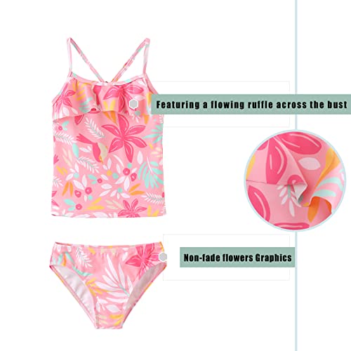 Image of Girls Two Piece Swimsuits Tankini Bathing Suit for Kids Hawaiian Swimwear Set 3-16 Years