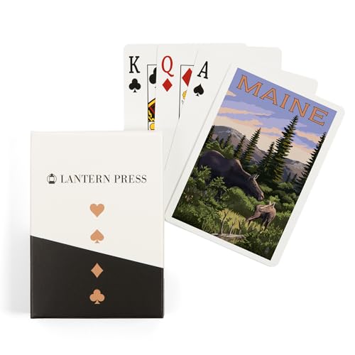 Lantern Press Maine, Moos y Cría, 52 Cartas Póker