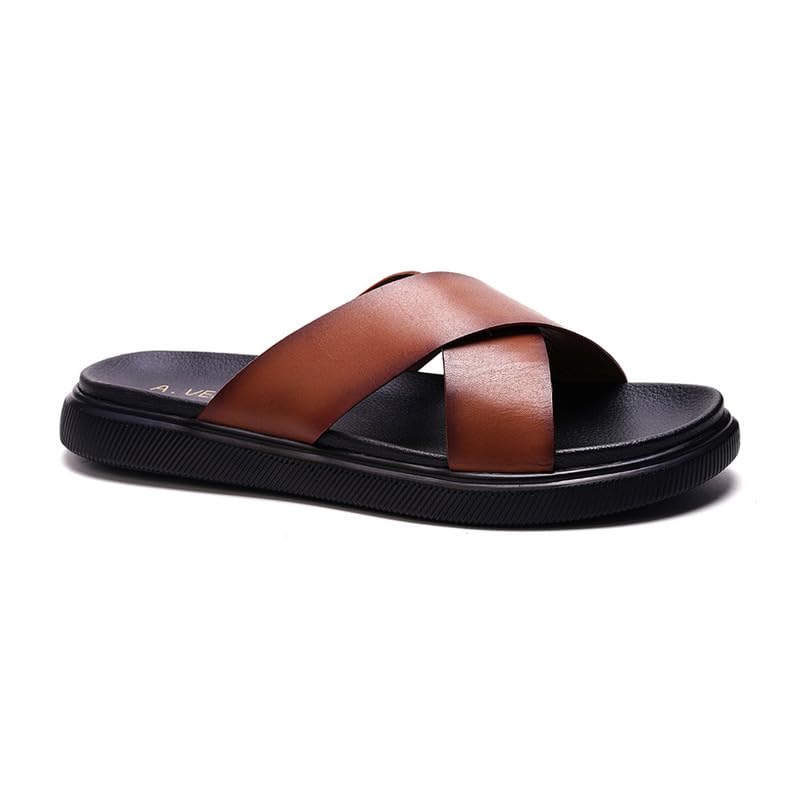 A. Veer Rioza Sandal for Men | Mens Sandals | Casual Mens Slides | Leather Sandals