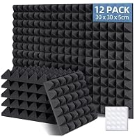 Excellent sound insulation: The 5 cm thick acoustic foam is designed for sound absorption and insulation. By dampening excess sound waves, the 5 cm thick pyramid surface increases the contact area with sound waves to prevent sound from bouncing back ...