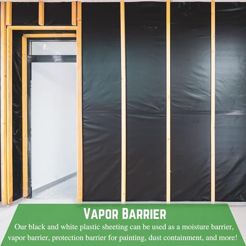 Vapor Barrier Sheeting - Black/White, 20 mil - Dura Smooth for Crawl Space