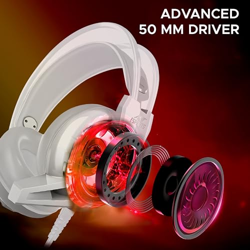 Image of Ant Esports H520W Lightweight Gaming Over Ear Wired Headphones with Mic| 3.5MM Jack |50 MM Drivers | Compatible with PC / PS4 / Xbox One /Nintendo /Mobile (White)
