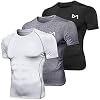 MEETYOO Tee Shirt Homme , Compression Maillot Manches Courtes T-shirt Baselayer Running Vetement pour Sports Jogging Musculation Gym