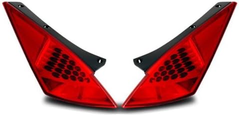 L.E.D Taillights All Red Assembly Set for Nissan 350Z - (Pair) Driver Left and Passenger Right Side Replacement