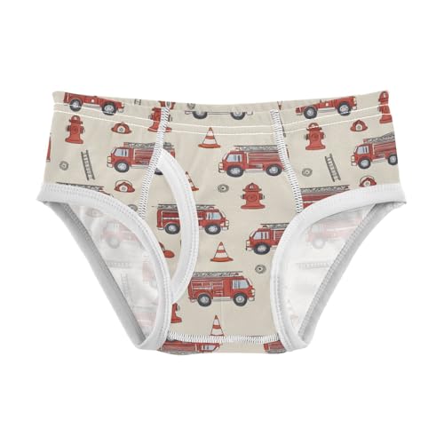 Fire Truck Print Boys' Underwear 100% Cotton Boys' Briefs Soft Toddler Underwear