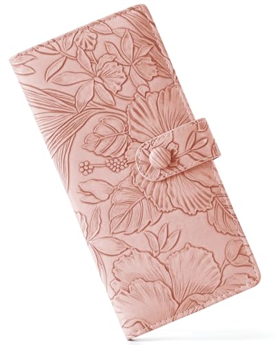Portefeuille en cuir végétalien Unilily de haute qualité rose