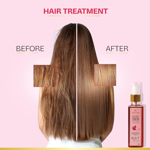 Image of KT Professional Organic Onion Leave-In Hair Serum | Reduce Hair Fall, Strengthen Roots, Promote Growth | Lightweight & Non-Greasy | Safe for long-term daily use | 100ML