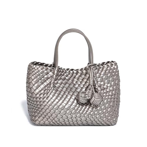 Image of Woven Tote Bag for Women, Hobo Bag for Work, Large Beach Travel Handbags and Purses, Retro Shoulder Bag, Shopping Bag